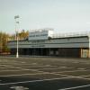 Exeter High School, NH - 23 row high, 186' long elevated beam design grandstand  seating 2,300 and an 8' x 48' press box
