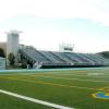 Xaverian High School, Westwood, MA - 20 row high, 180' long elevated beam design grandstand seating 2,000 people and an 8' x 24' press box
