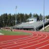 Bedford High School, NH - 15 row high, 186' long elevated beam design grandstand seating 1,500 people and an 8' x 30' press box
