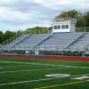 Weston High School, CT - 15 row high, 96' long elevated beam design grandstand seating 800 and an 8' x 20' press box


