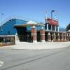 Stellos Stadium, Nashua High School, NH - 23 row high, 190' long elevated beam design grandstand seating 2,300 and an 8' x 42' press box
