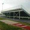 Exeter High School, NH - visitor side, 13 row high, 120' long elevated beam design grandstand seating 900
