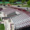 Installation of aluminum plank seating on concrete