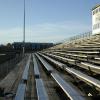 Before renovation (all wood plank) picture of a 20 row high, 150' long bleacher seating 1,800 at Winnacunnet HS in Hampton, NH