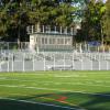 Holy Cross College, MA - Lacrosse Field, 7 row high, 84' long elevated beam design grandstand seating 350 with an 8' x 24' press box
