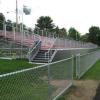 Glens Falls HS, Glens Falls, NY - visitor side 10 row high, 123' long elevated angle frame bleacher seating 700 

