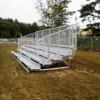 5 row high, 27' long bleacher with aisle
