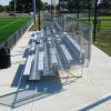 Two side by side 5 row high, 21' long bleachers
