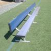 15' long team bench with colored backrest
